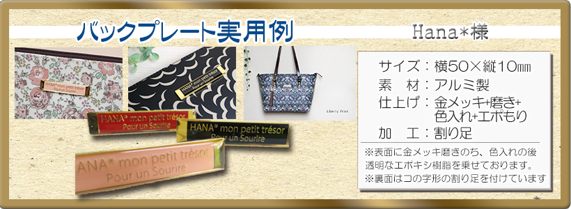 バックプレート実用例